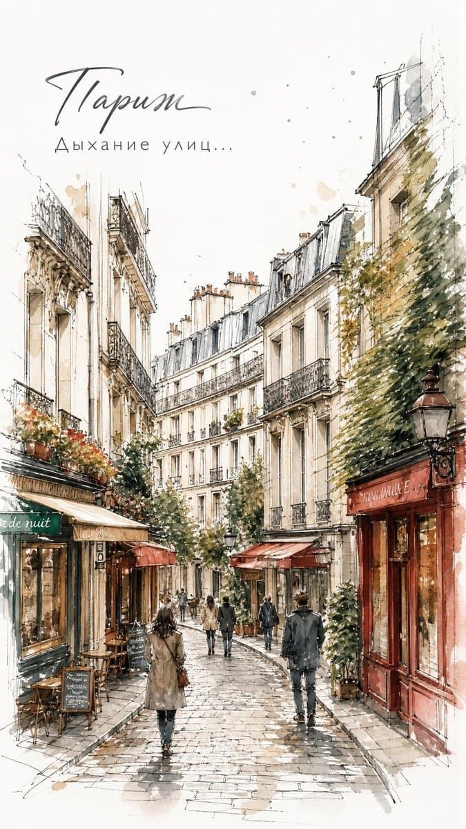 European City Watercolor Sketch Poster preview image 3