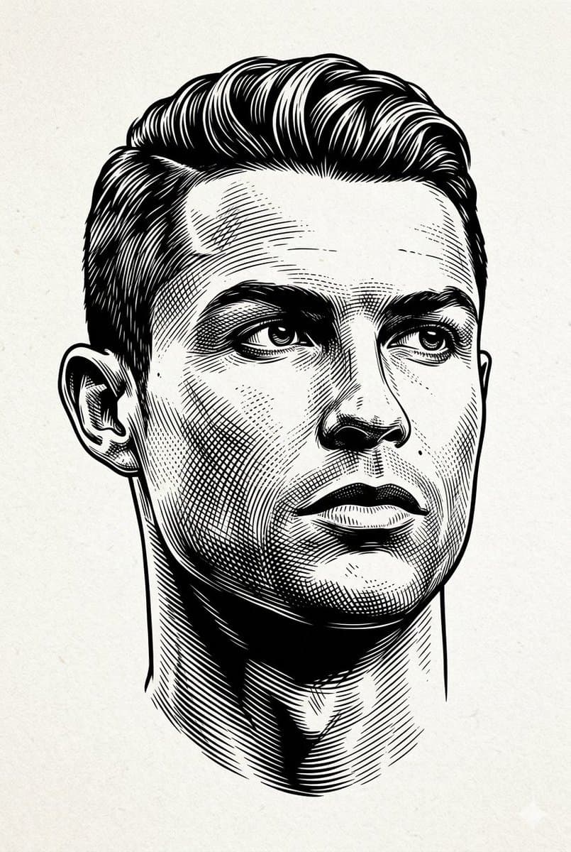 Classic Engraved Portrait Illustration preview image 3