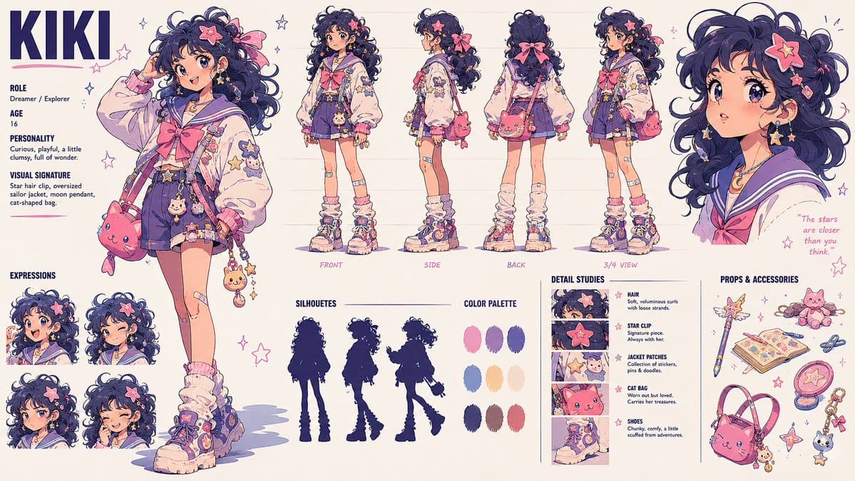 Kiki Anime Character Sheet preview image 1