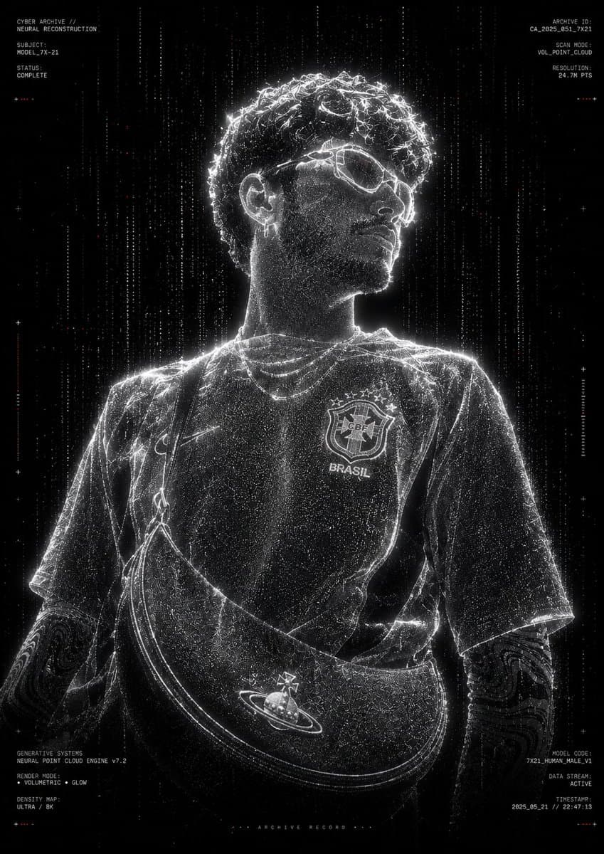 Futuristic Point Cloud Portrait preview image 1