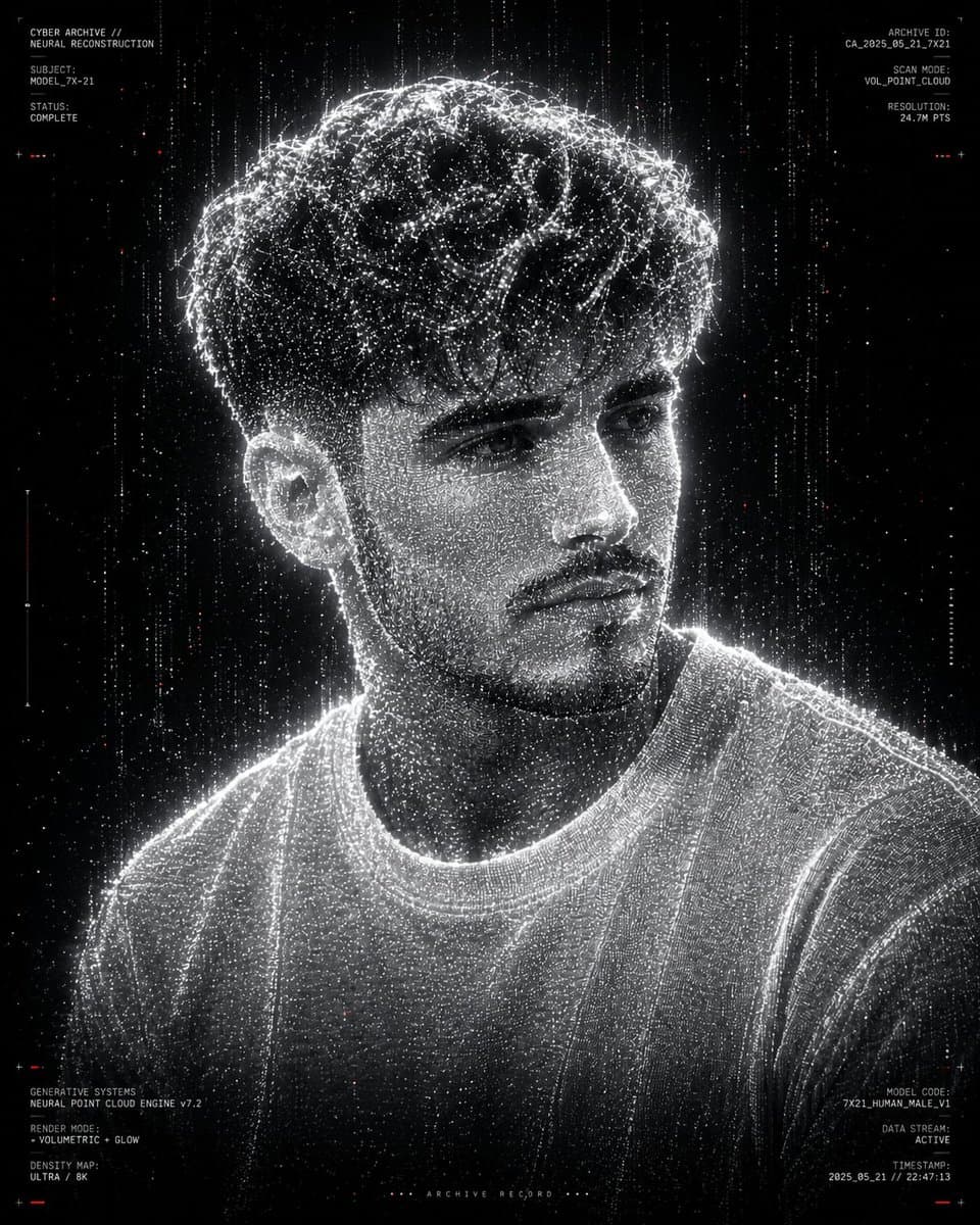 Futuristic Point Cloud Portrait preview image 2