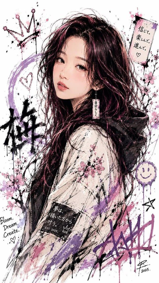 Japanese Ink Splatter Illustration preview image 1