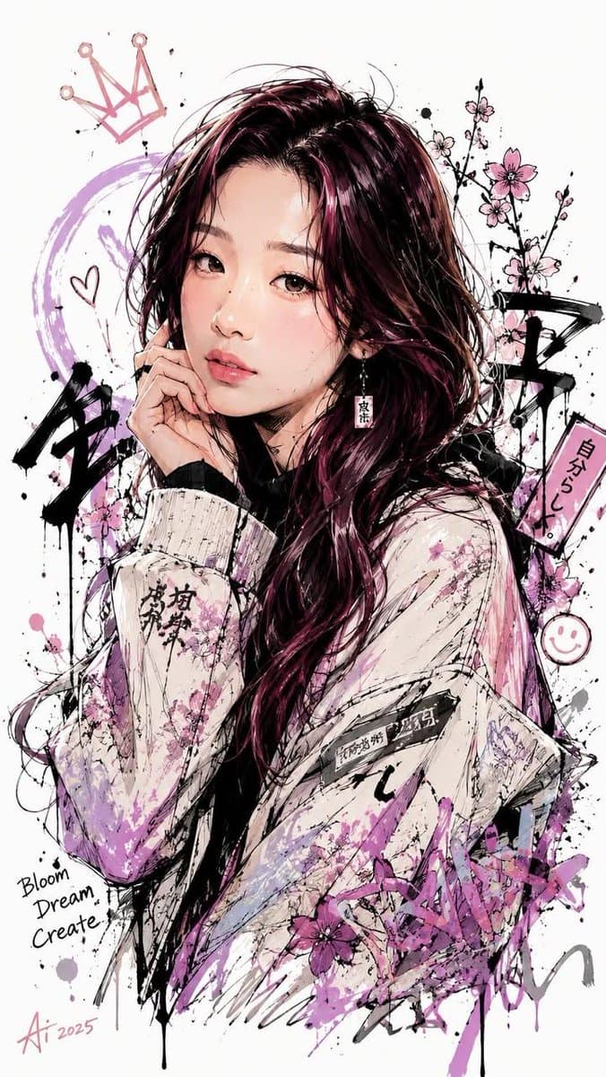 Japanese Ink Splatter Illustration preview image 2