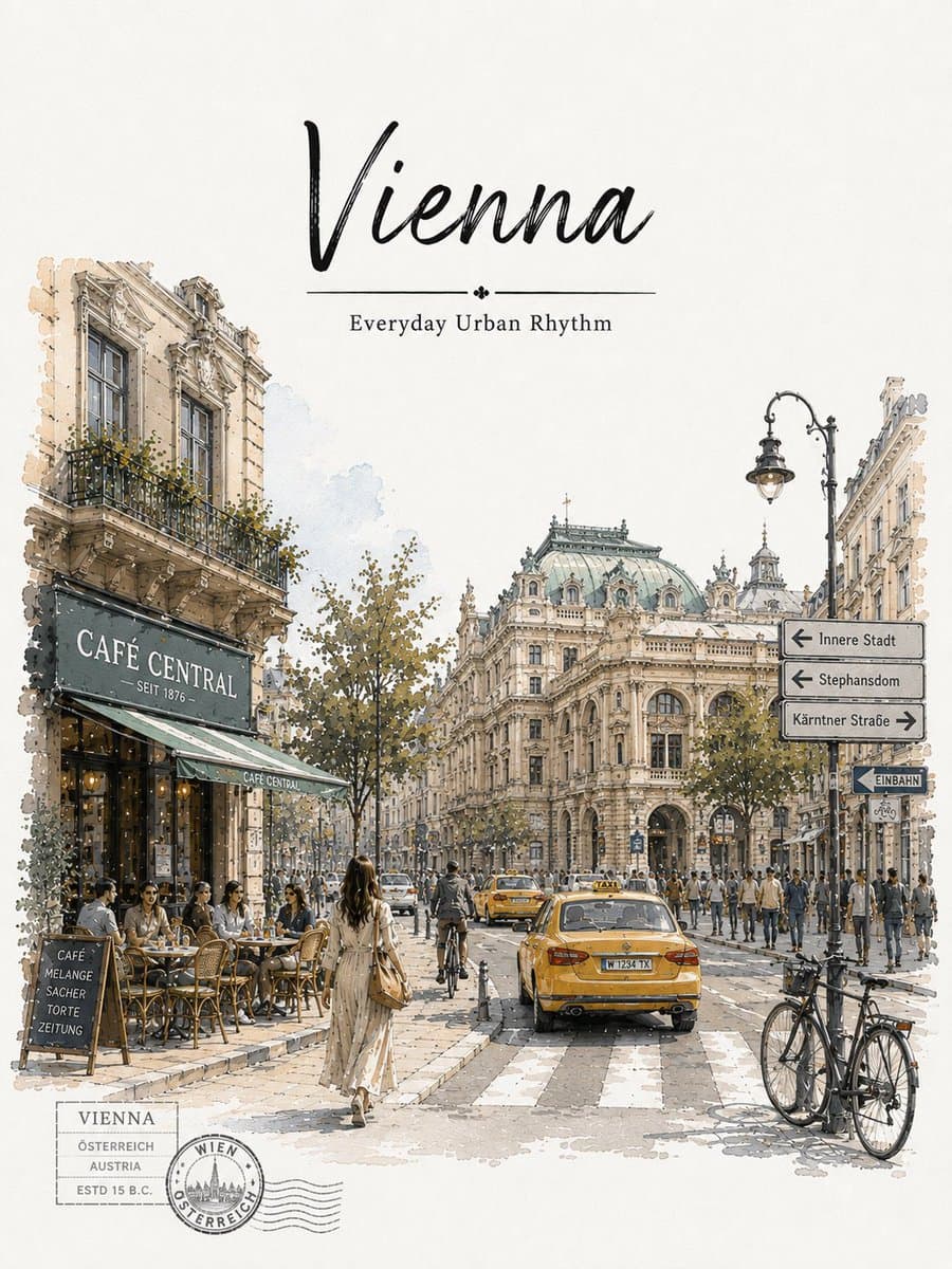 Athens Travel Sketch and Watercolor Poster preview image 2
