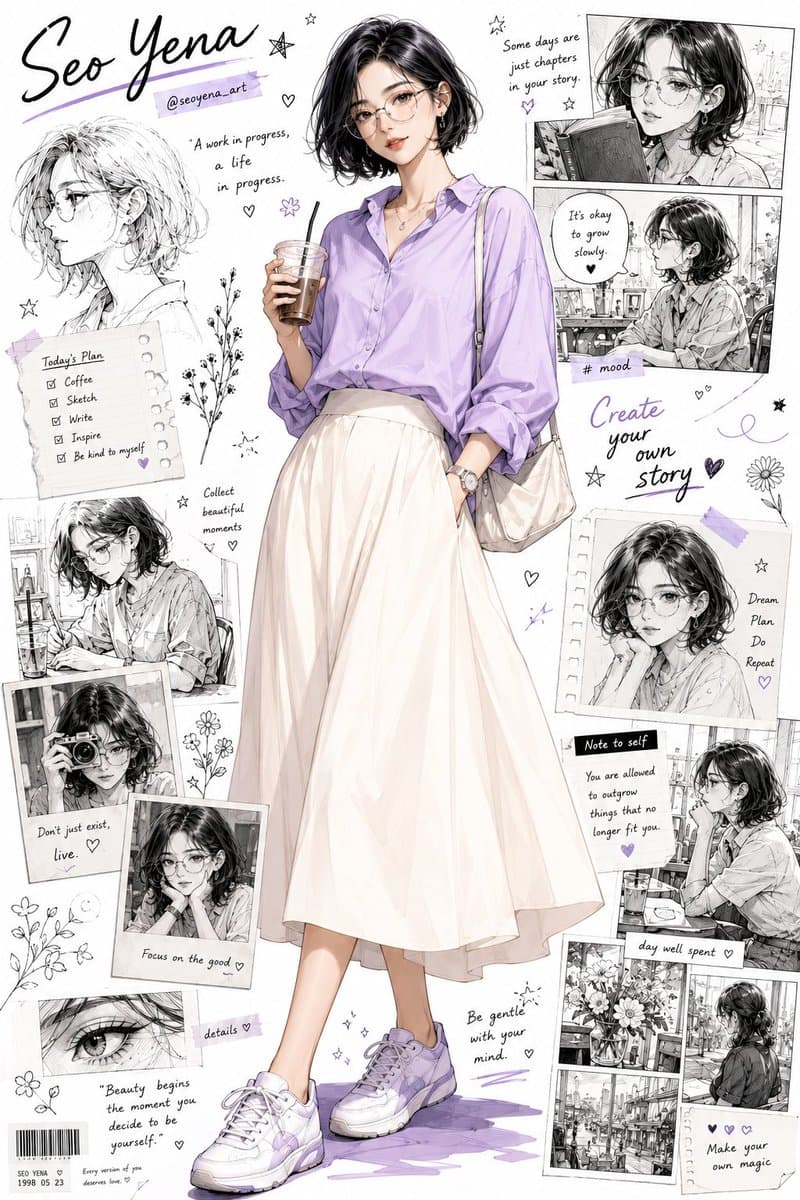 Anime Inspired Korean Fashion Portrait preview image 2