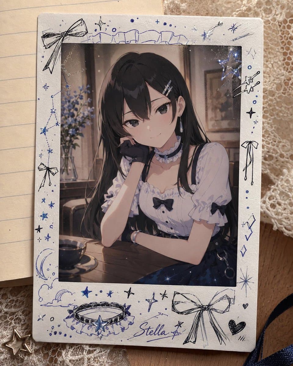 Decorated Cheki Anime Portrait preview image 1