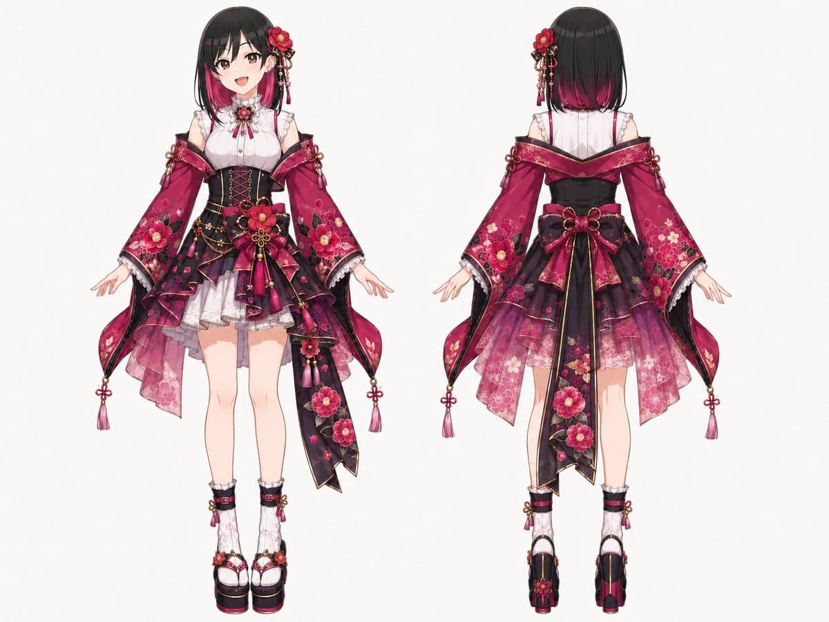 Wa-Modern Floral Idol Dress Sheet preview image 1