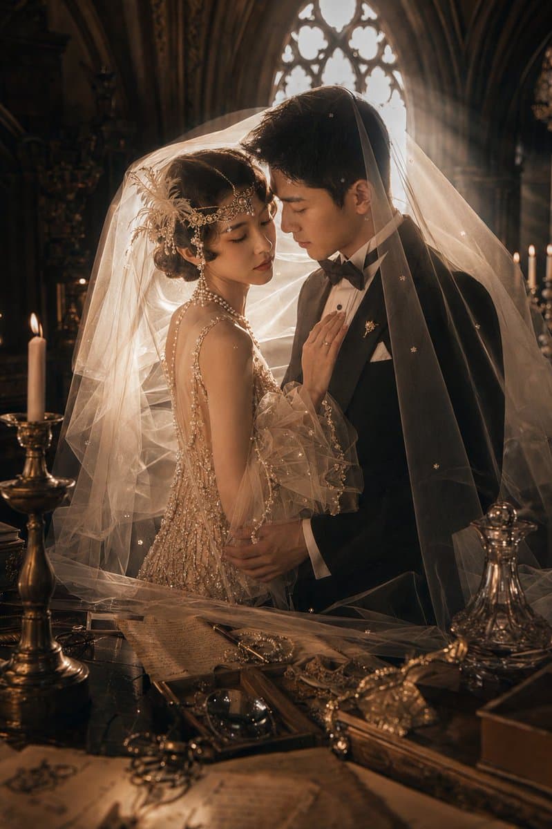 盖茨比风格装饰艺术婚礼照 preview image 2