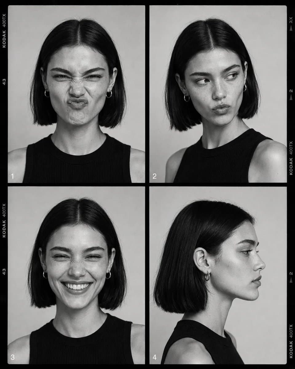 Monochrome Fashion Contact Sheet preview image 1
