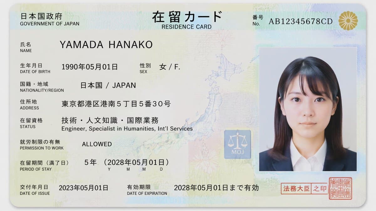 Authentic Japanese Residence Card preview image 1