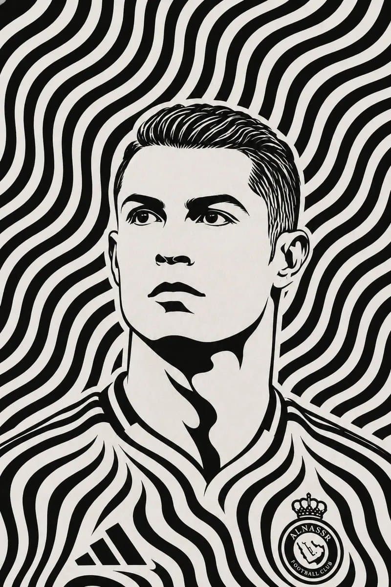 Black and White Optical Illusion Portrait preview image 1