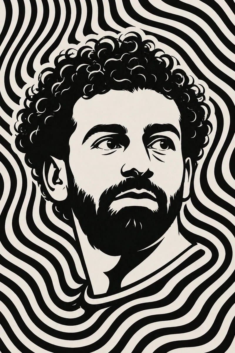Black and White Optical Illusion Portrait preview image 2