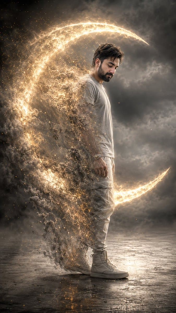 Cinematic Disintegrating Energy Aura Portrait preview image 1