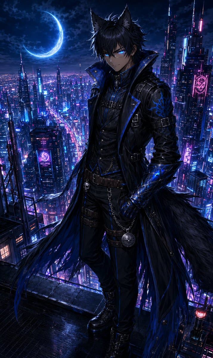 Neon Rooftop Character Portrait preview image 1