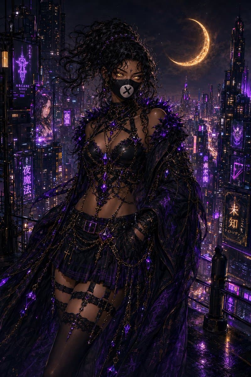 Neon Rooftop Character Portrait preview image 4