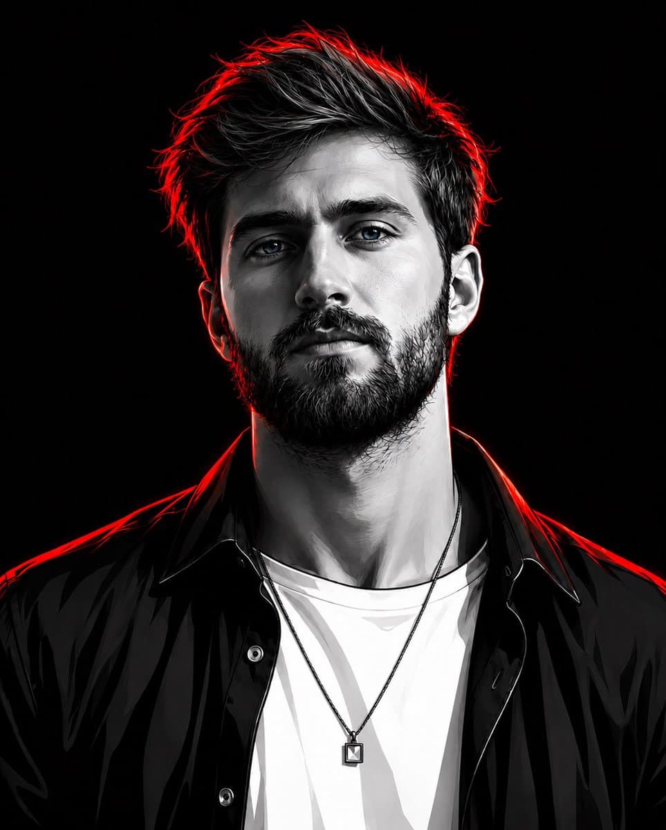 Cyberpunk Neon Rim Lighting Portrait preview image 1
