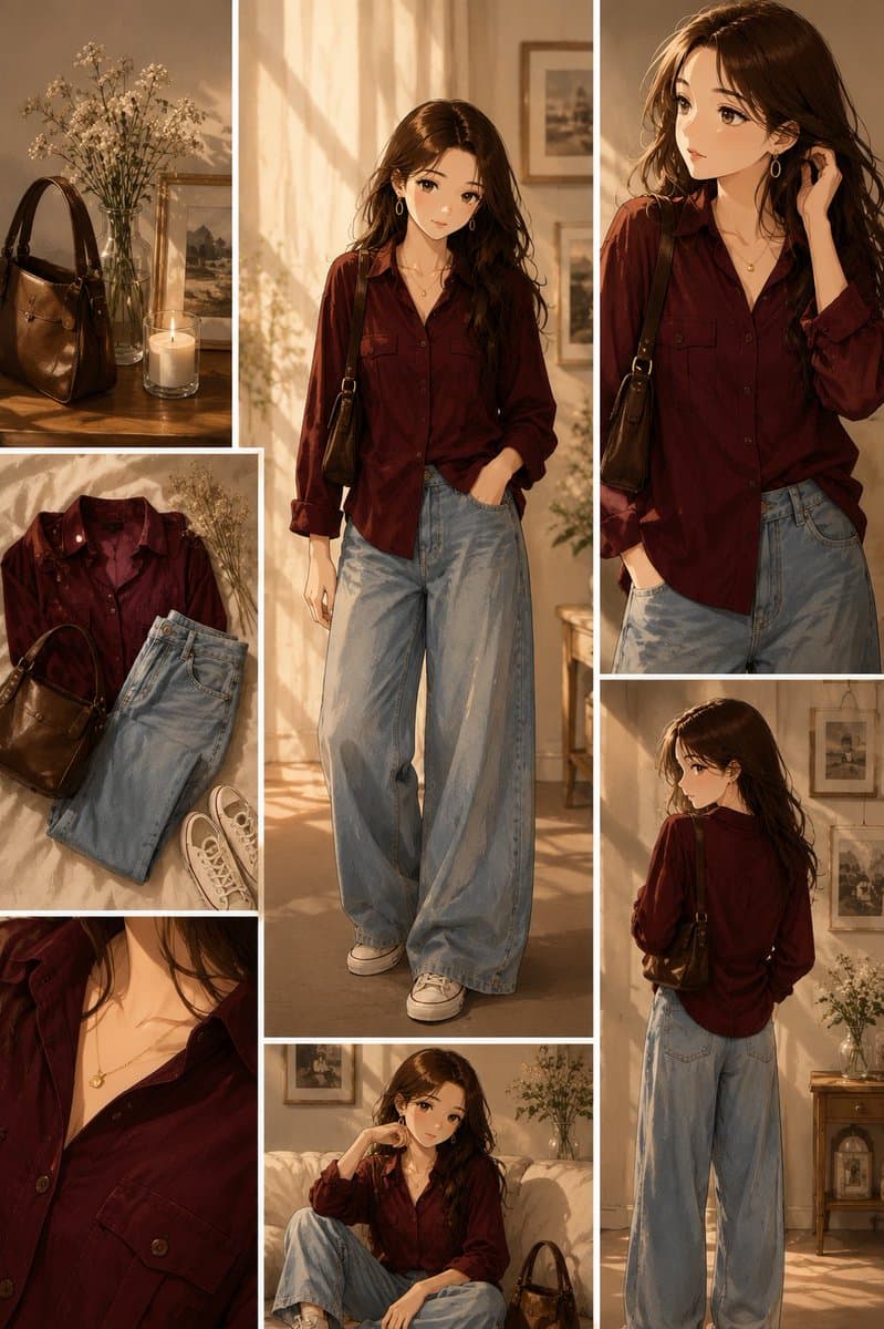 Anime Fashion Lookbook Collage preview image 1