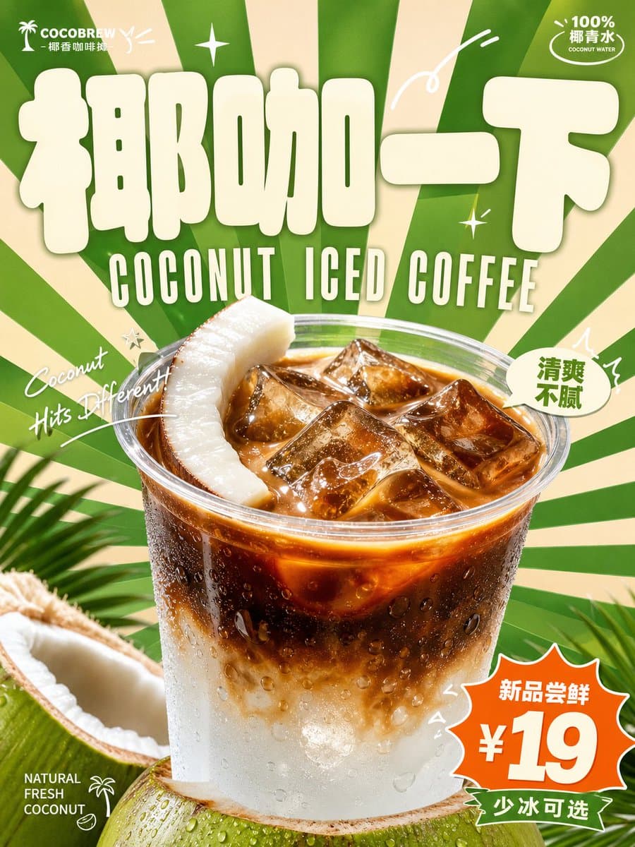 Retro Beverage Advertisement Poster preview image 1