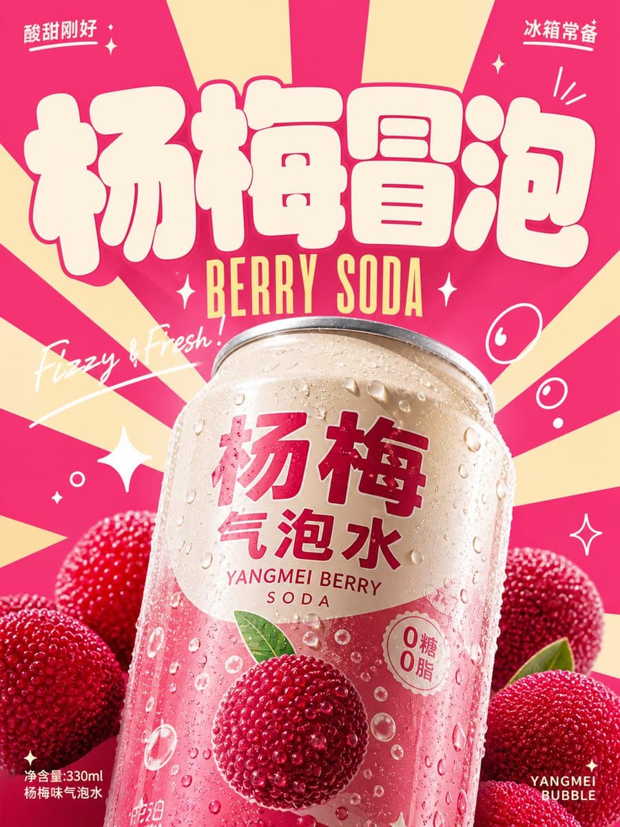 Retro Beverage Advertisement Poster preview image 2