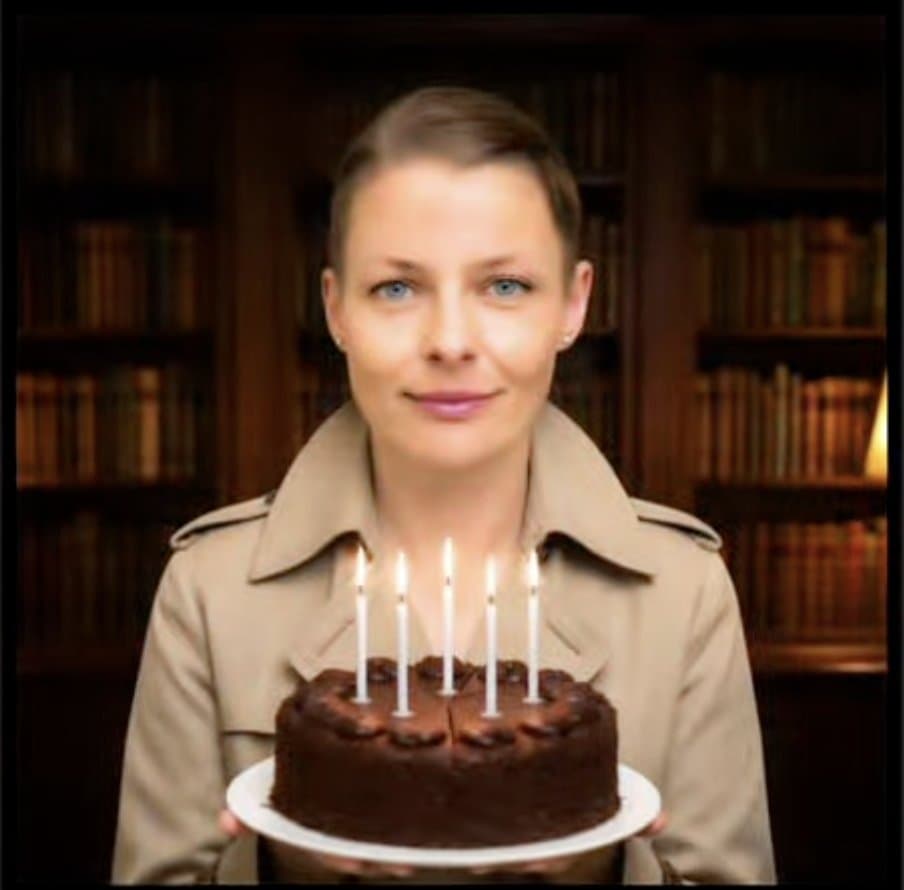 Faceless Man Holding Chocolate Cake preview image 2