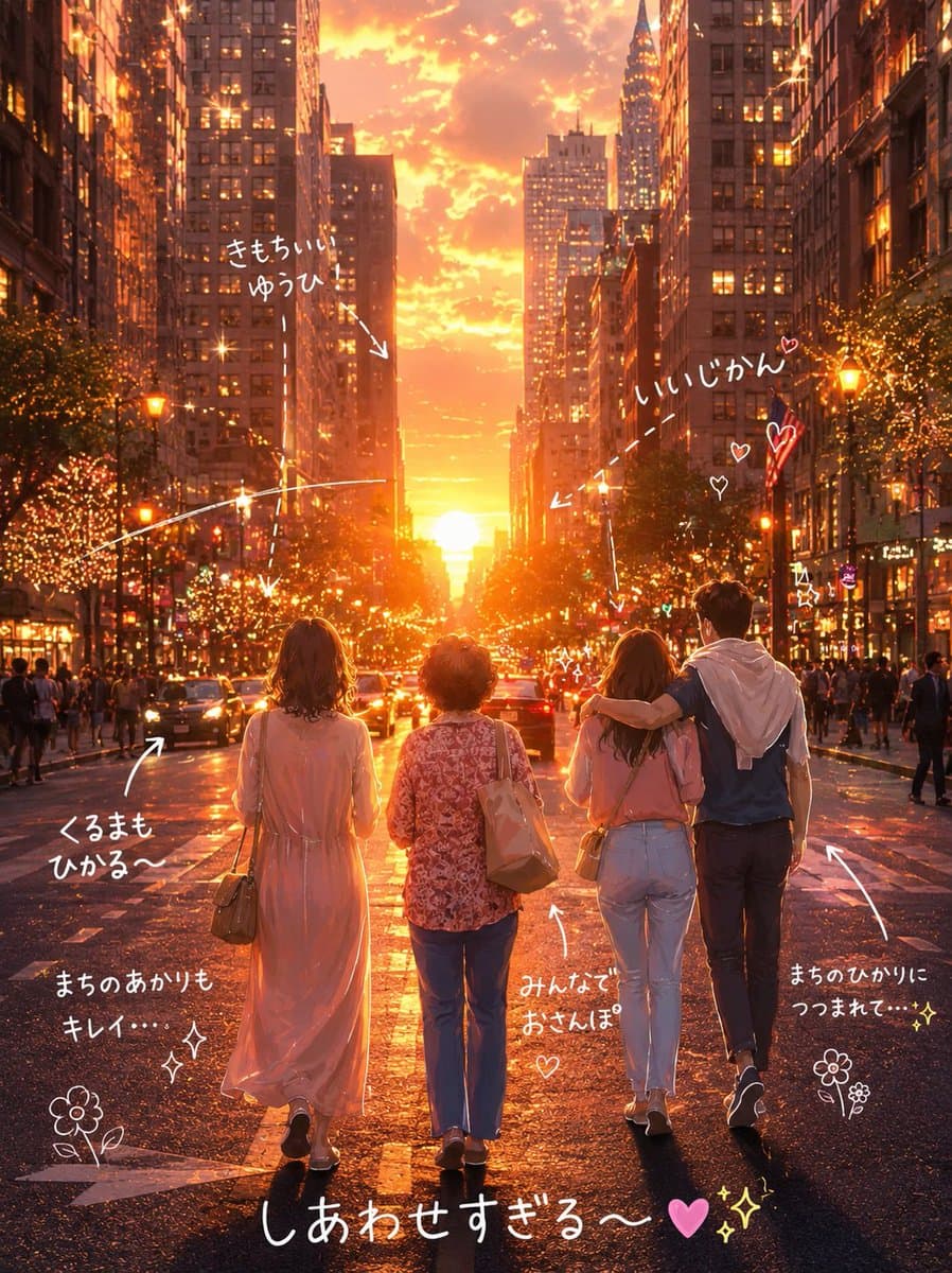 Cinematic Golden Hour City Sunset Illustration preview image 1