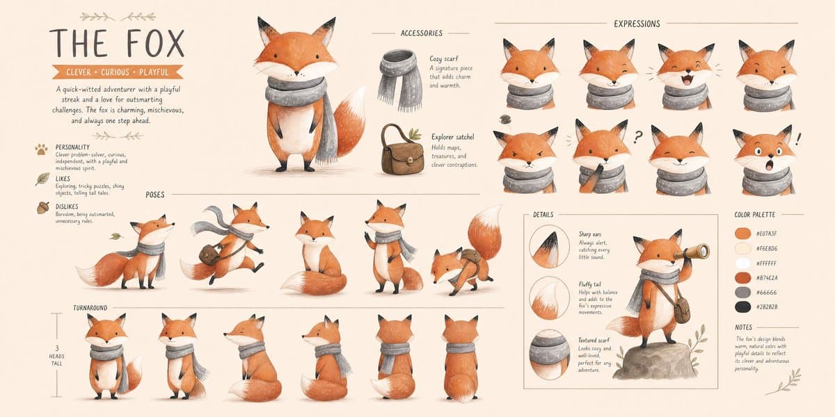 Character Technical Turnaround Reference Sheet preview image 1