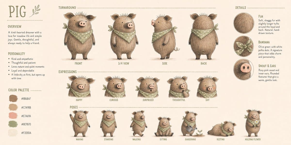Character Technical Turnaround Reference Sheet preview image 3