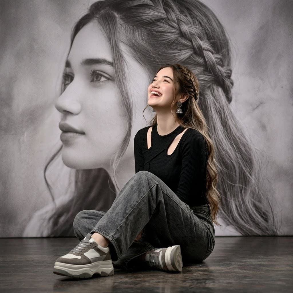 Braided Hair Studio Fashion Portrait preview image 1