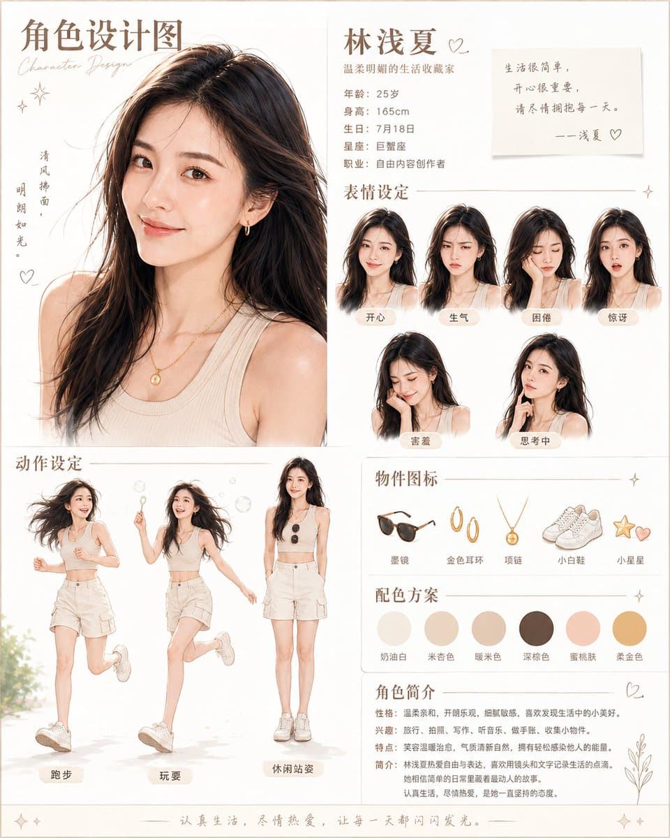 Warm Chinese Character Design Poster preview image 1