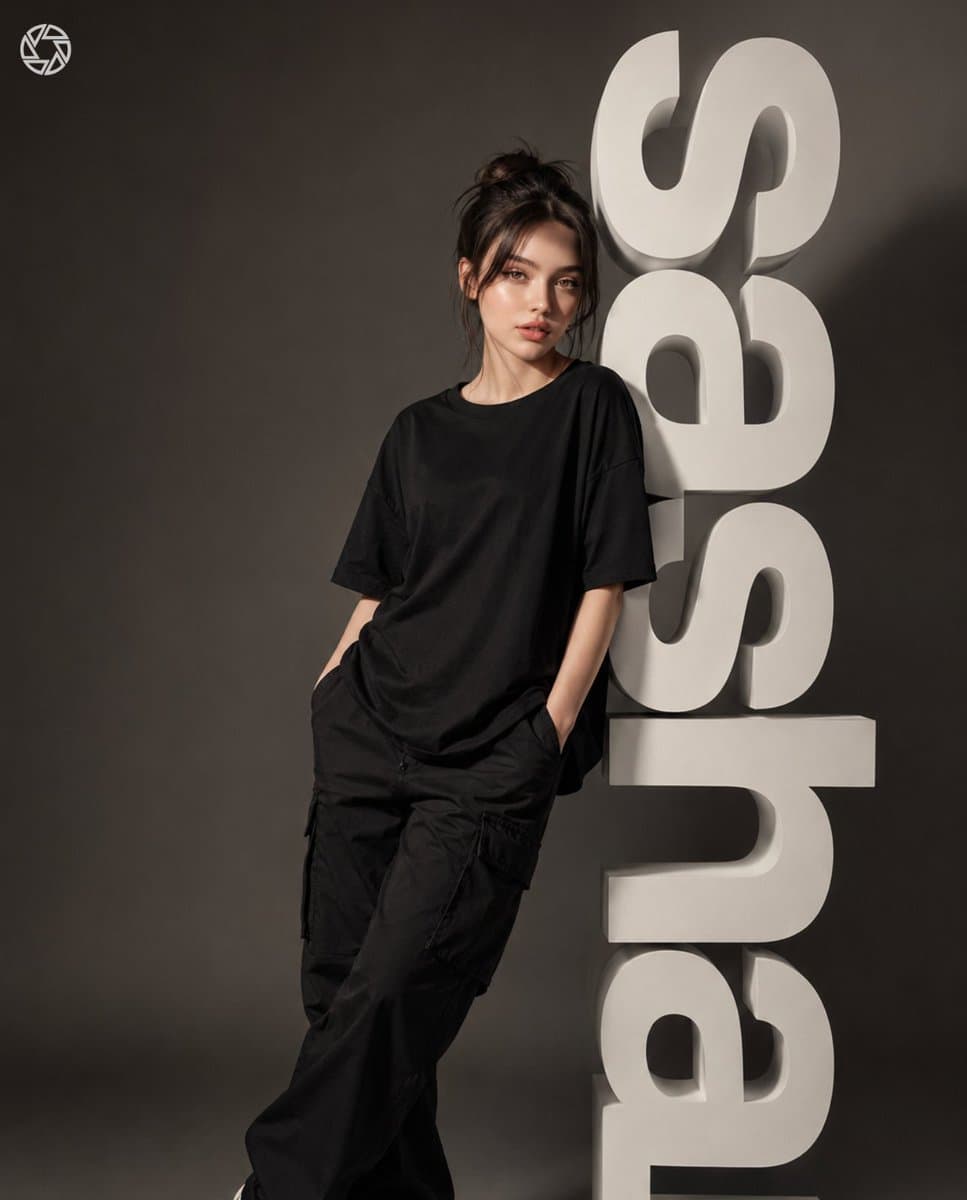 3D Block Letter Fashion Portrait preview image 1