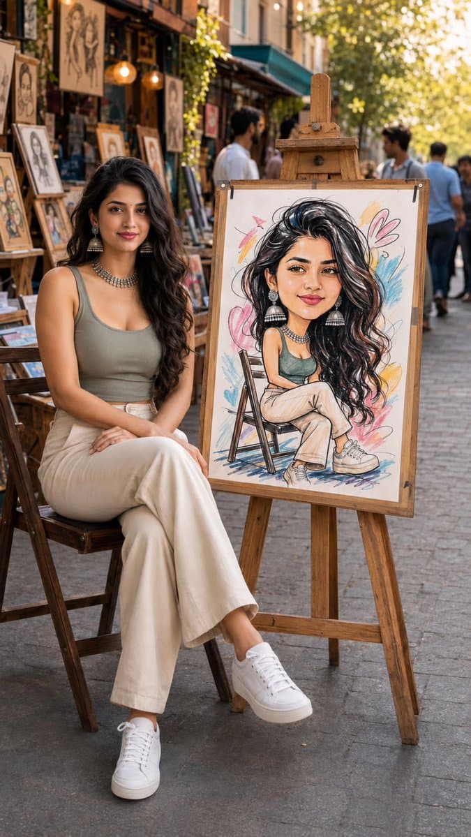 Art Street Market Caricature Portrait preview image 1