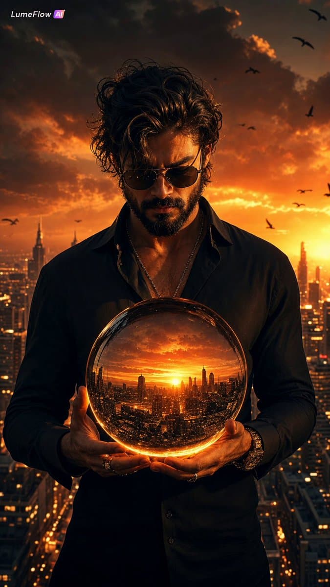 Cinematic Fantasy Portrait with Sunset Orb preview image 1