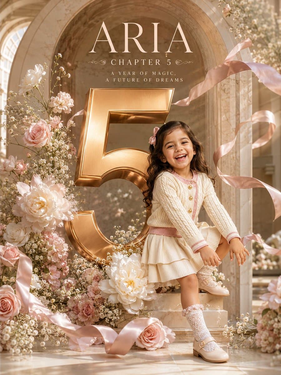 3D Depth Luxury Birthday Poster preview image 4