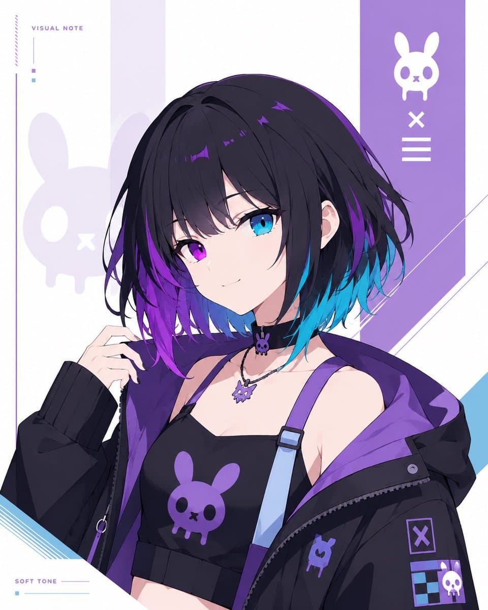 Minimal Cyber Bunny Character Card preview image 1