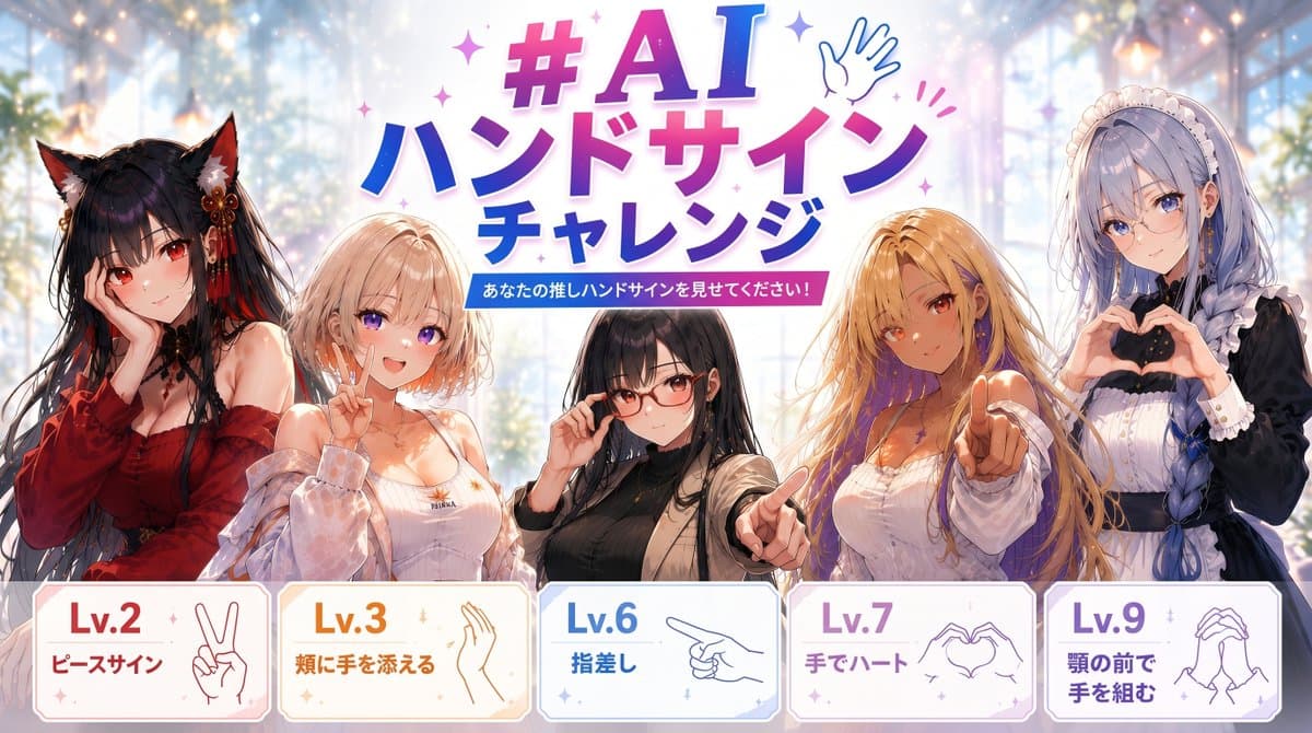 AI Hand Sign Challenge Anime Banner preview image 1