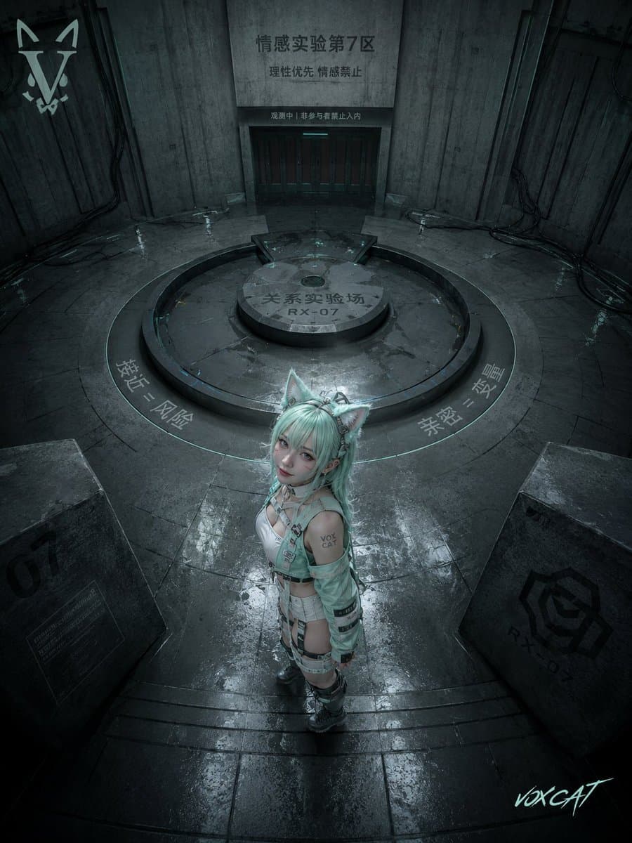 Overhead Sci-Fi Catgirl Test Yard preview image 1