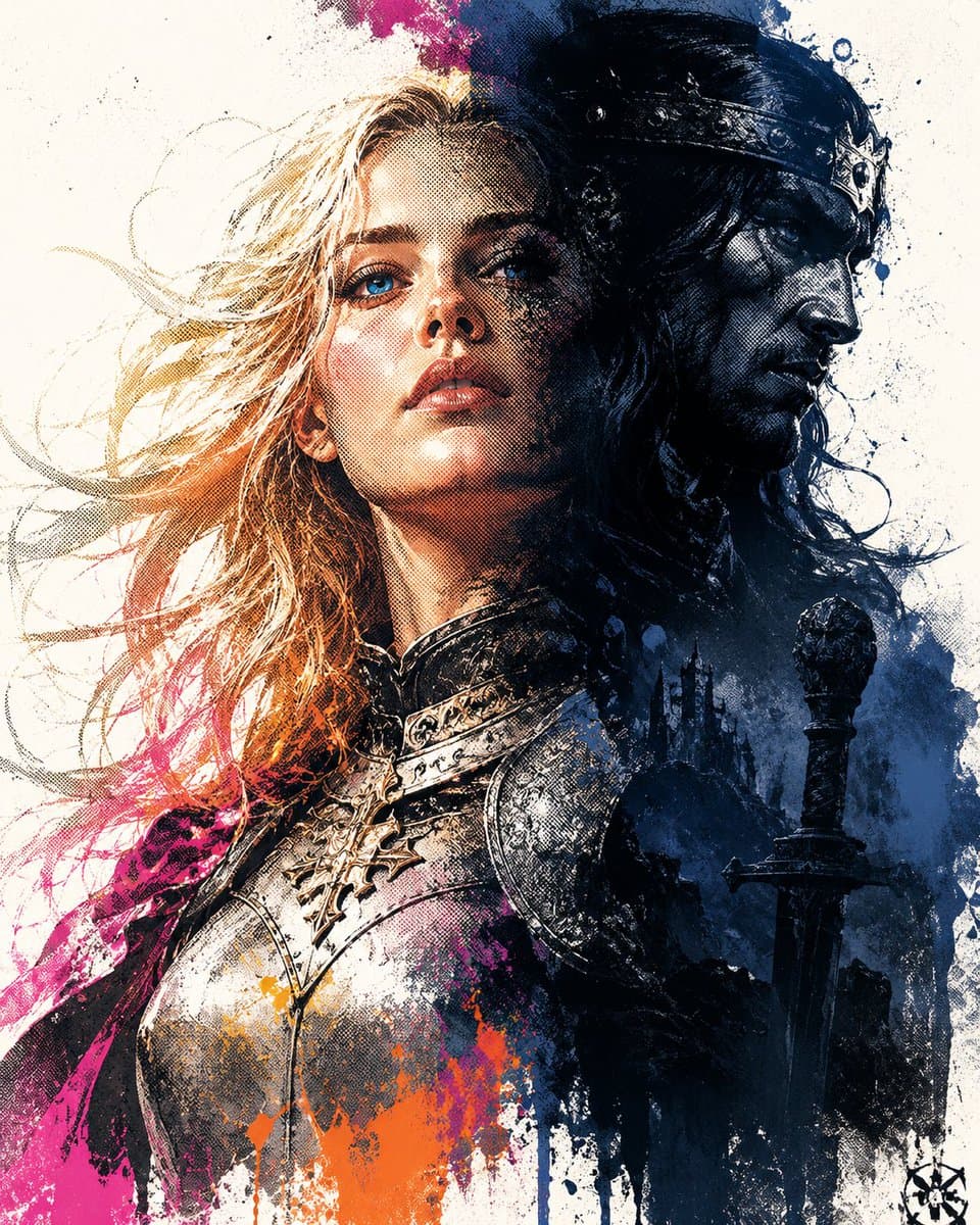 Light and Shadow Knight Portrait preview image 1