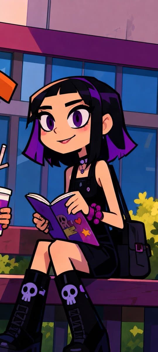 Demon Schoolgirl Anime Character Scene preview image 2