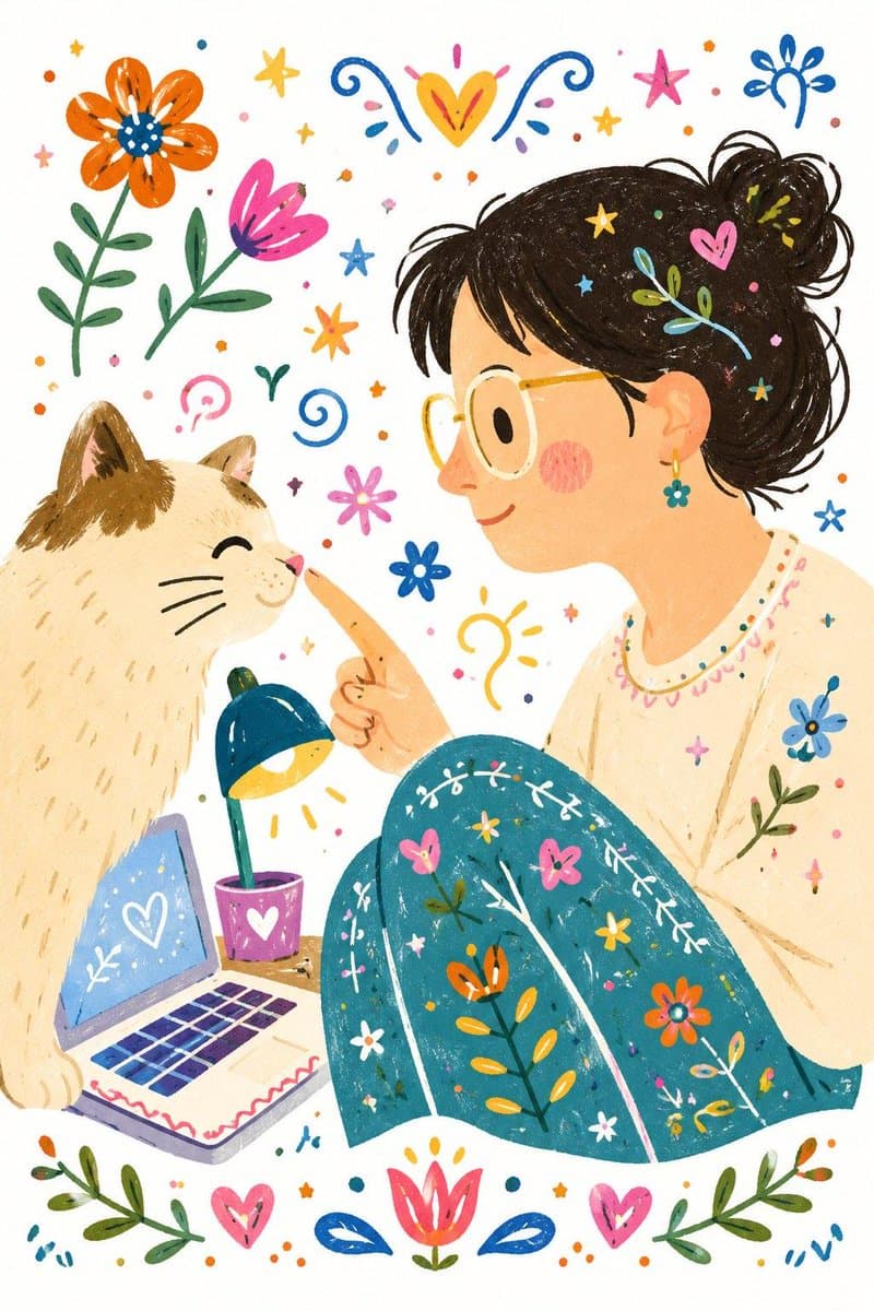 Decorative folk flat illustration preview image 1
