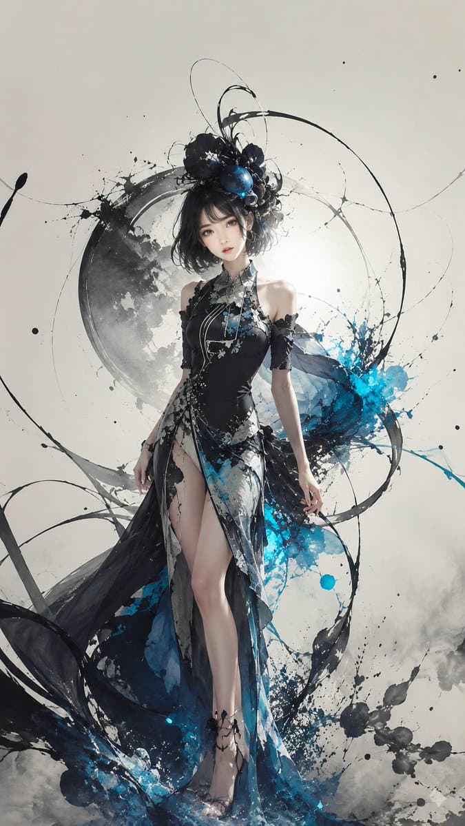 Surreal Celestial Couture Portrait preview image 2