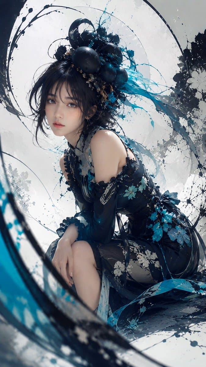 Surreal Celestial Couture Portrait preview image 3
