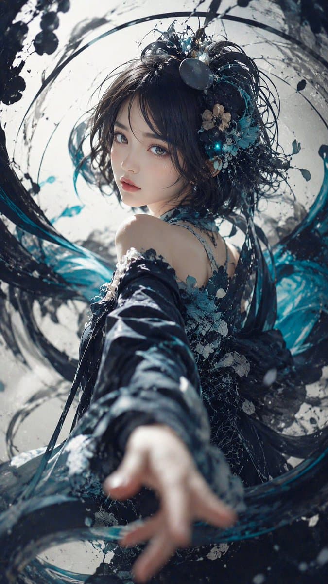 Surreal Celestial Couture Portrait preview image 4