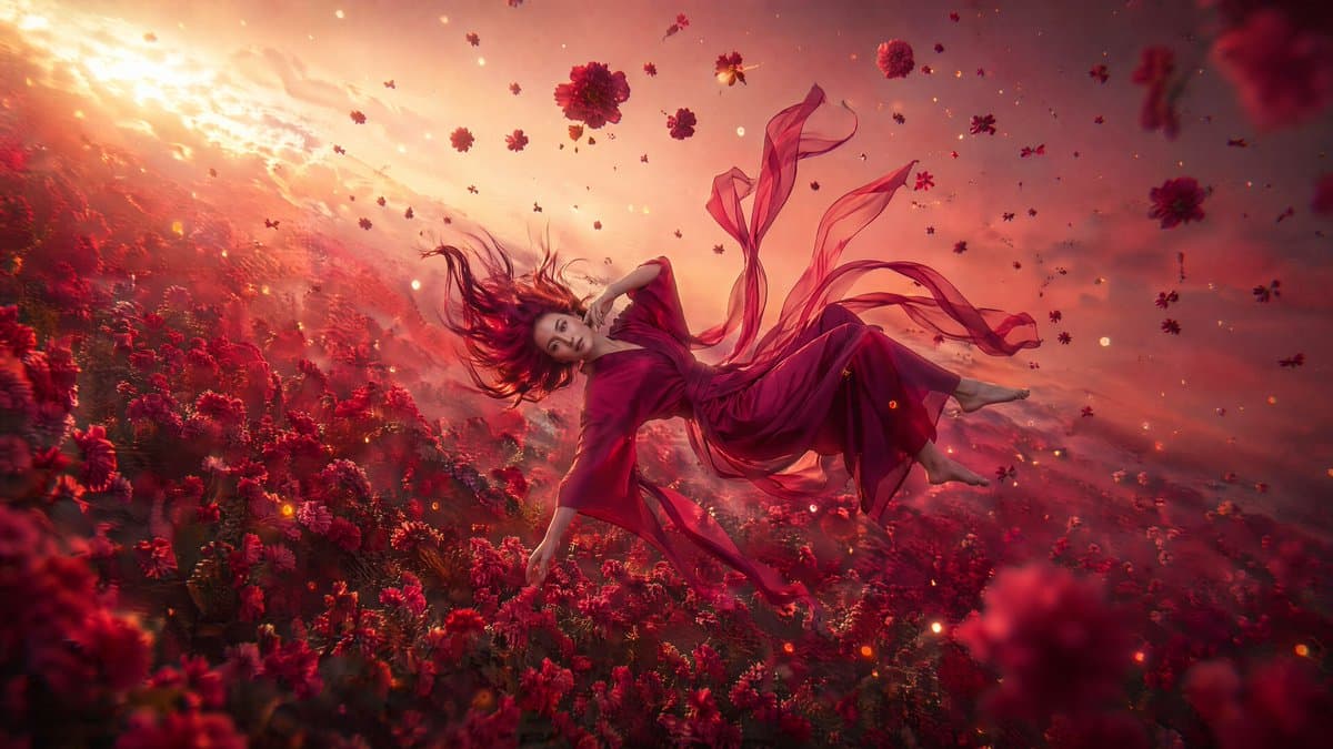 Surreal Low-Angle Floral Portrait preview image 3