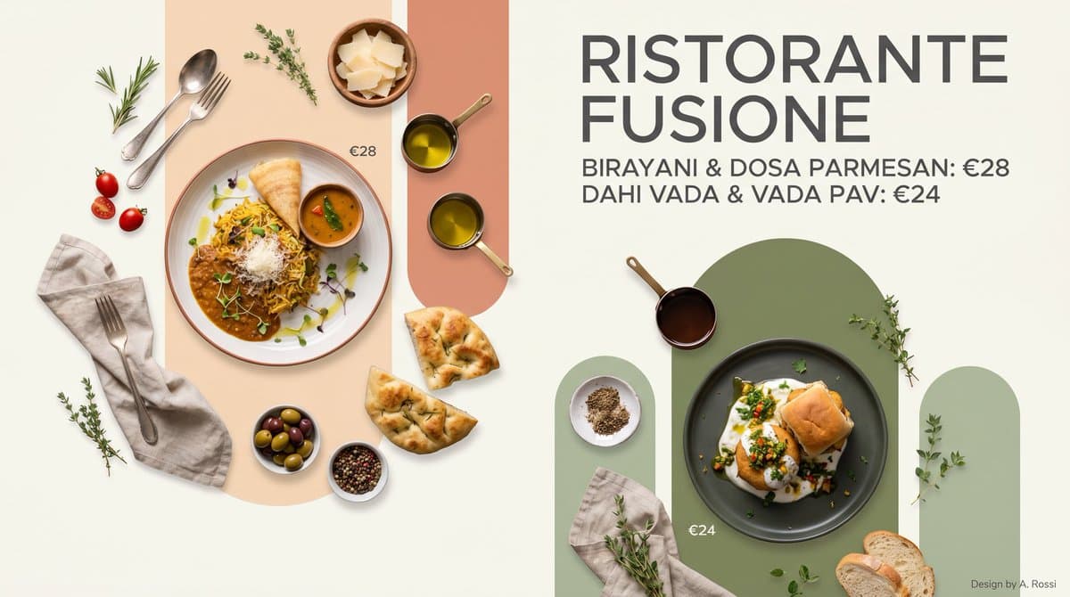 Italian-Japanese Fusion Restaurant Poster preview image 2