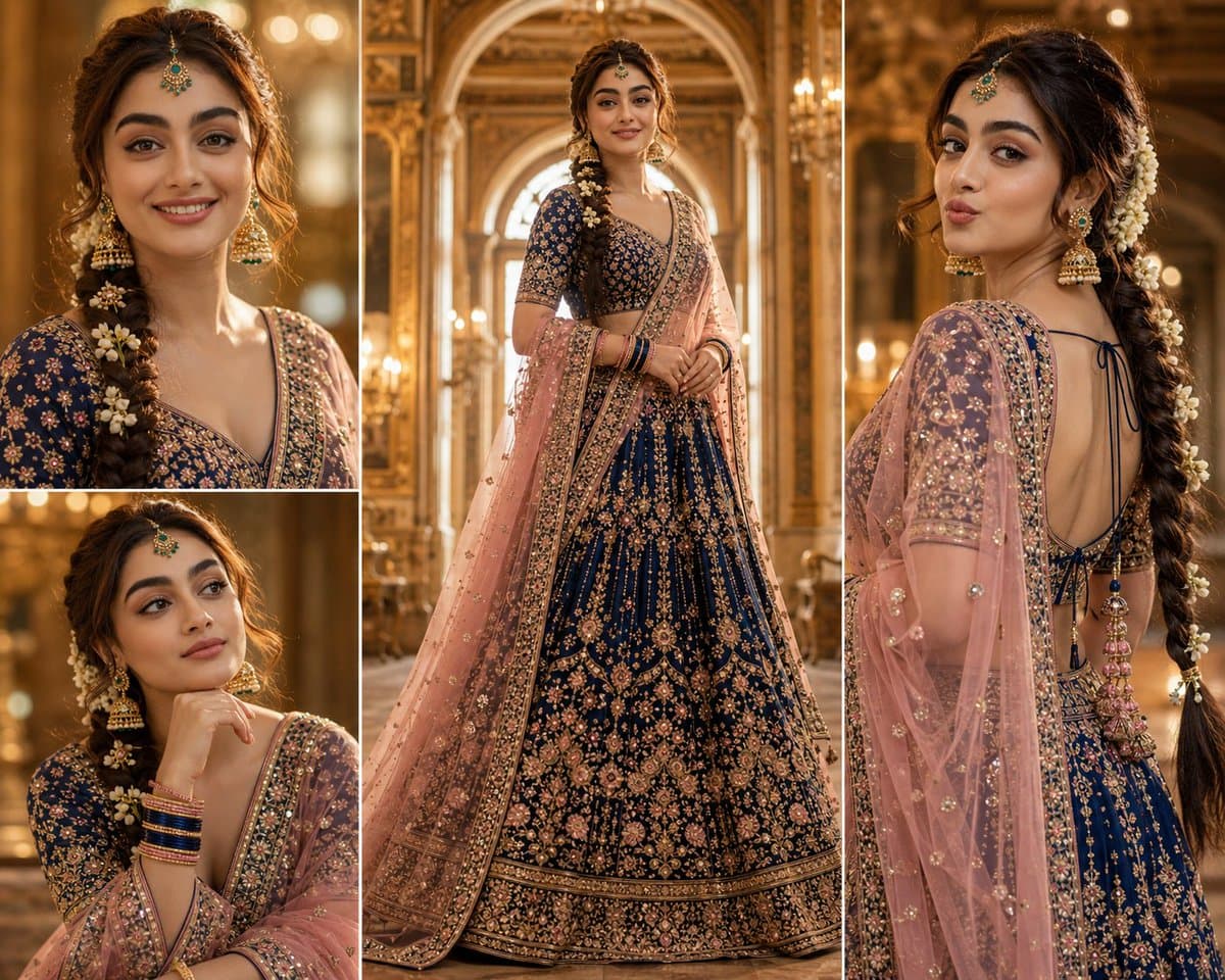 South Asian Royal Bridal Portrait Collage preview image 1