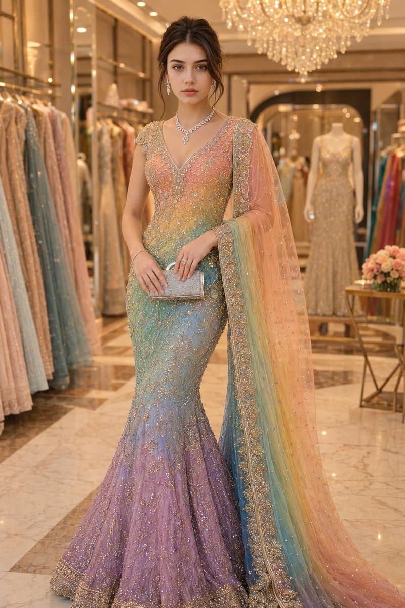 Elegant Saree Gown Portrait preview image 1
