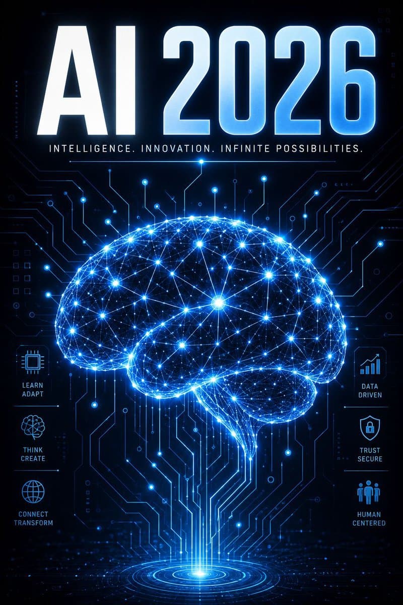 Futuristic AI 2026 Tech Poster preview image 1