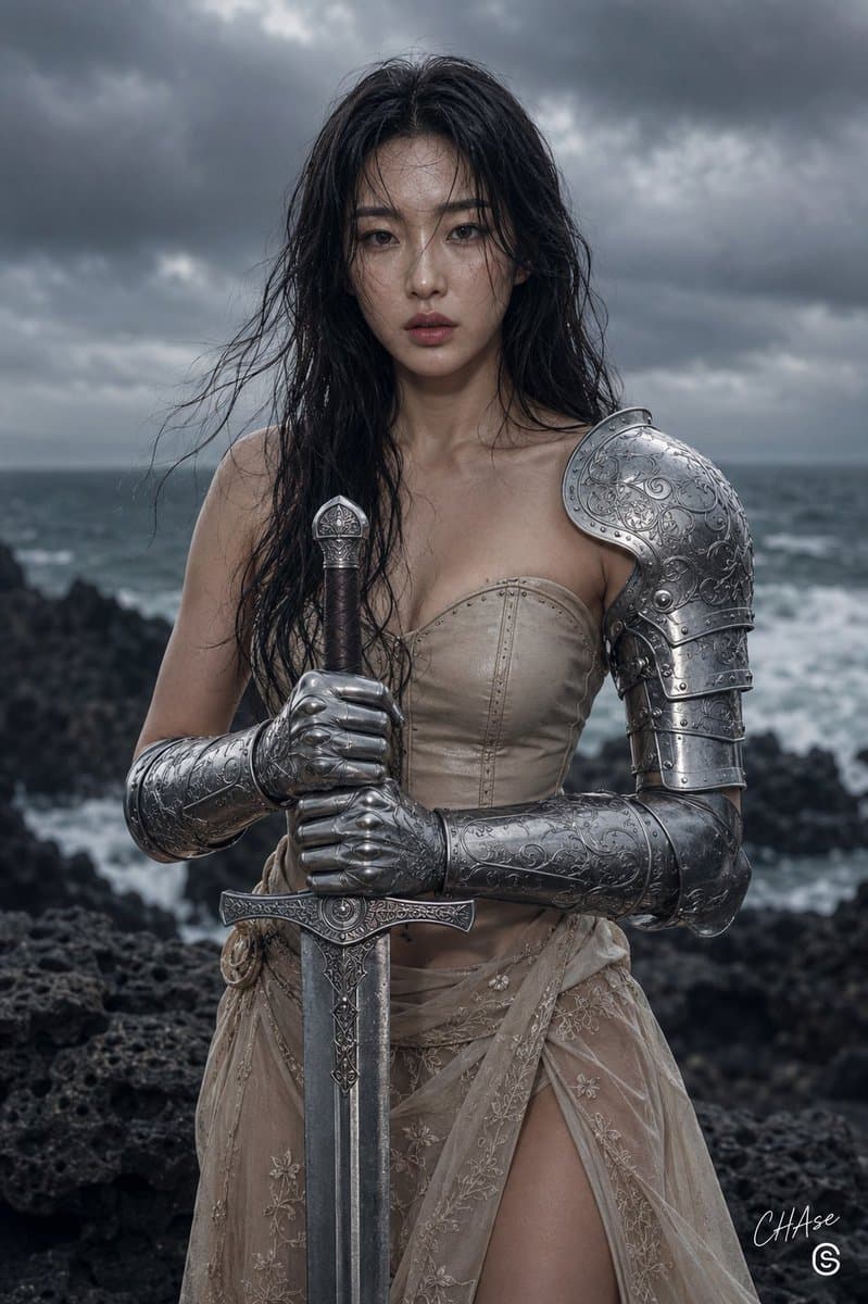 Cinematic Stormy Sea Warrior preview image 1