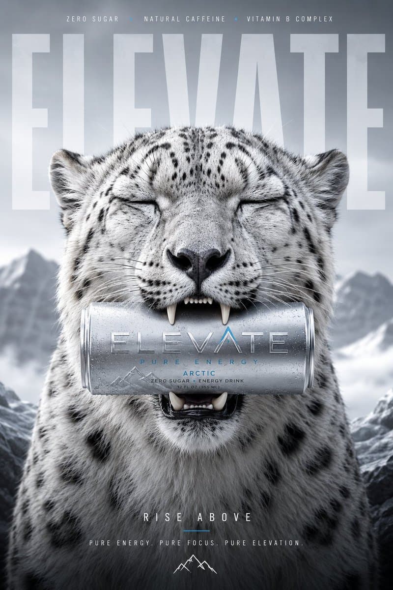 Luxury Energy Drink Snow Leopard Ad - 1 preview image 1