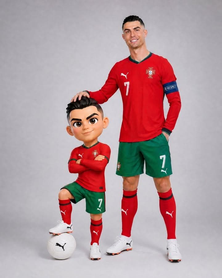 Footballer with Chibi Mini-Me Portrait - 1 preview image 2